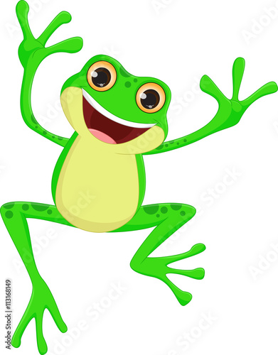 happy Frog cartoon jumping