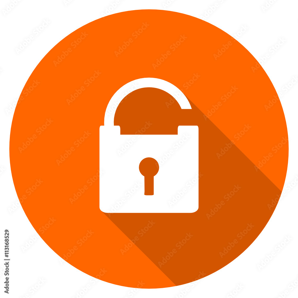 Flat dedisng round padlock vector web icon Flat dedisng round padlock vector web icon
