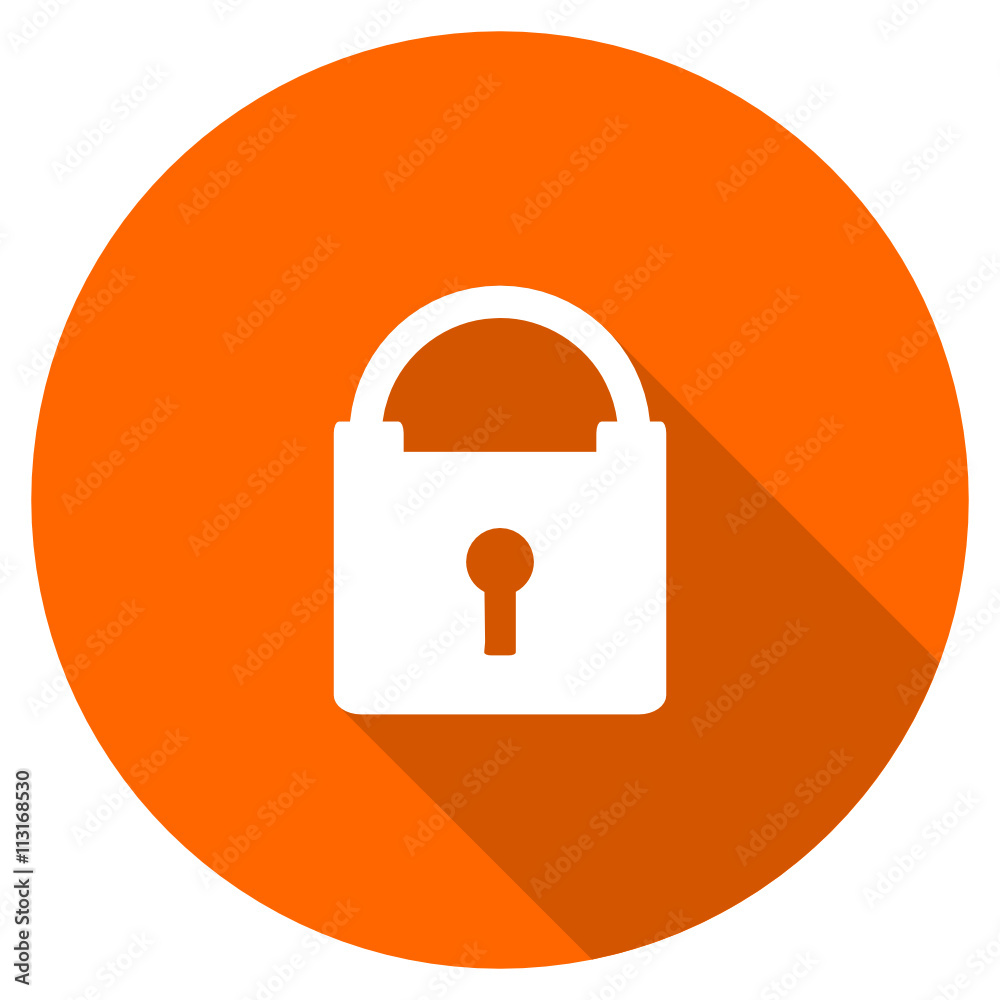 Flat dedisng round vector padlock web icon Flat dedisng round vector padlock web icon