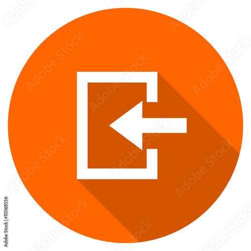 Flat design round orange enter vector icon