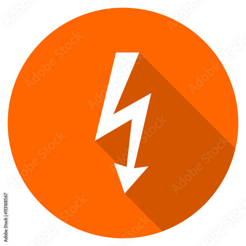 Free Download Flat design round orange bolt vector icon - GFXLoad