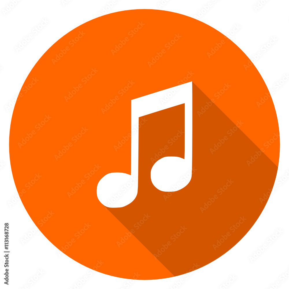 Orange flat design vector sound icon Orange flat design vector sound icon