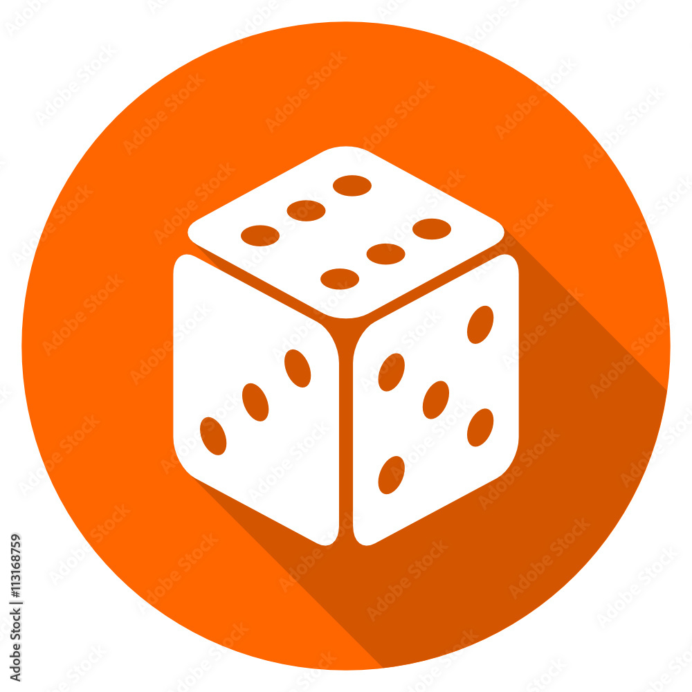 Flat design round orange casino vector icon Flat design round orange casino vector icon