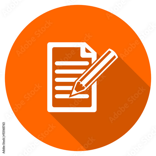 Flat design round orange register vector icon