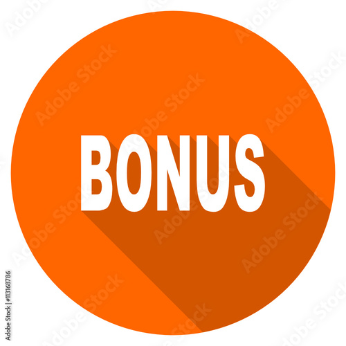 Flat design round orange vector bonus icon