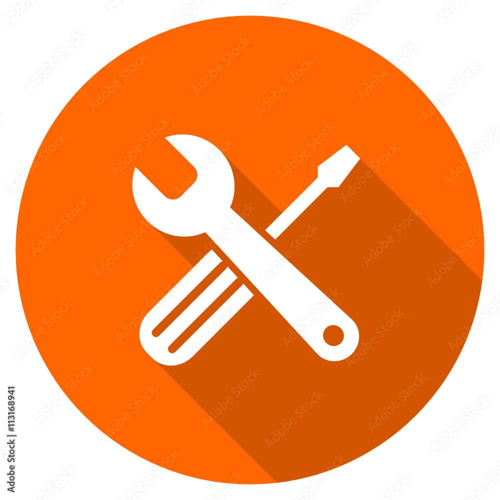 Orange flat design vector tool icon Orange flat design vector tool icon