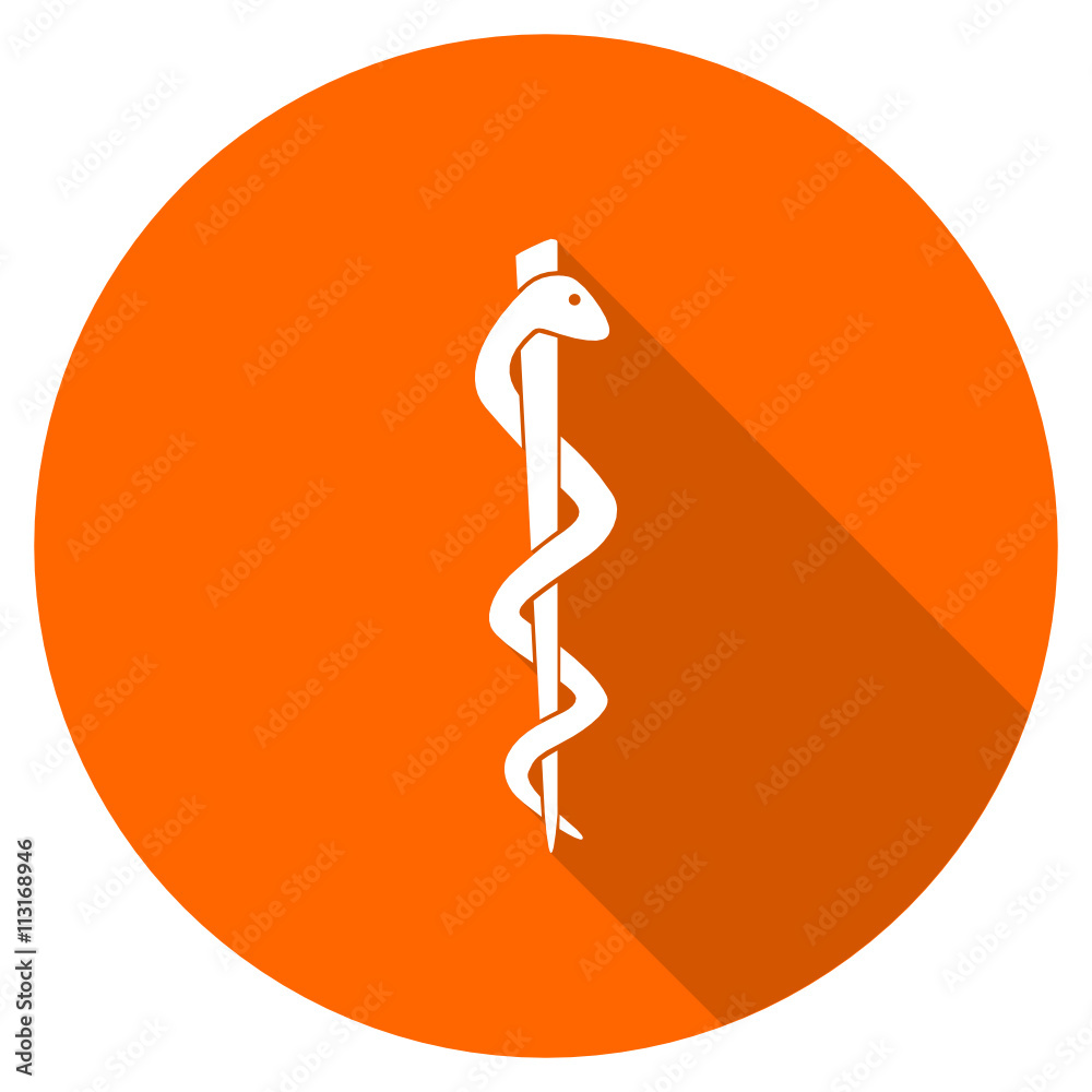 Orange flat design vector pharmacy icon Orange flat design vector pharmacy icon