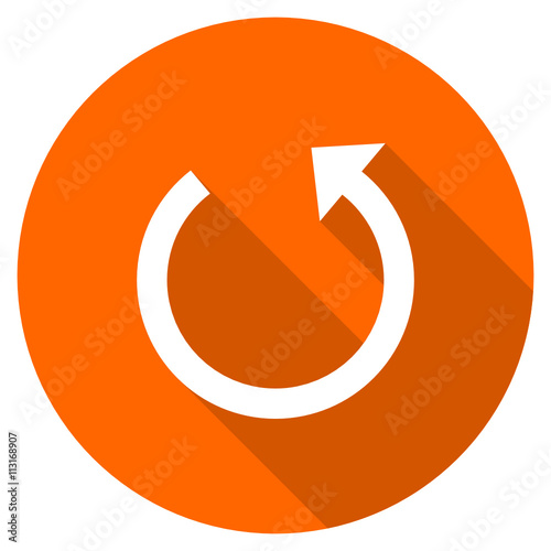 Orange flat design vector reload icon