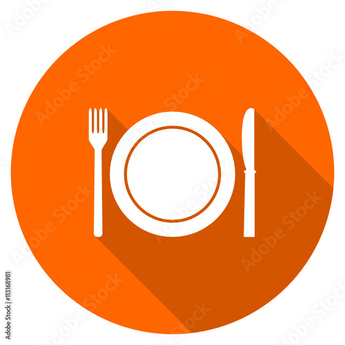 Orange flat design vector kitchen icon