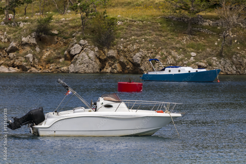 Fototapeta premium Two boats in the bay - Croatia