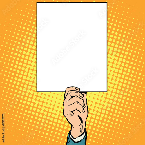 Hand with a clear plate poster