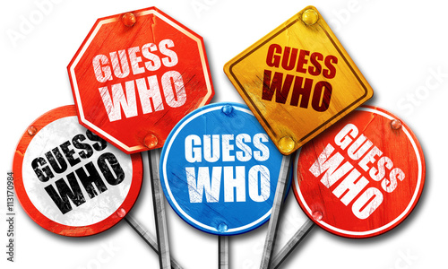 guess who, 3D rendering, street signs