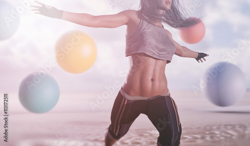 sport at the beach / workout - 3d rendering