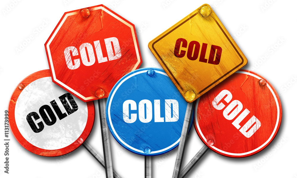 cold, 3D rendering, street signs cold, 3D rendering, street signs