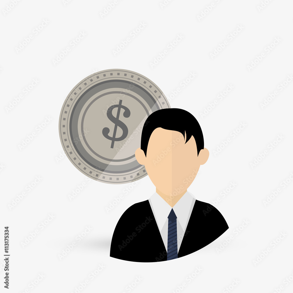 Money design. Financial item icon. White background, isolated illustartion