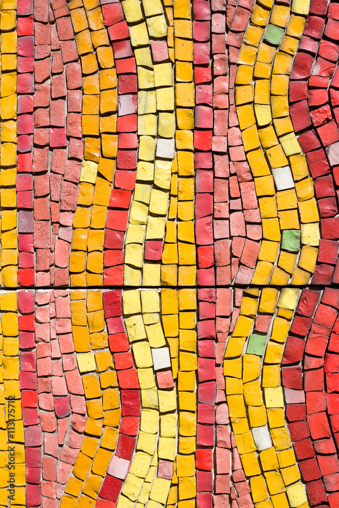 Colorful yellow, orange and red tile mosaic pattern Stock Photo | Adobe ...