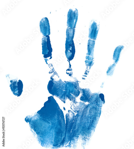 Print of hand, ink grunge illustration