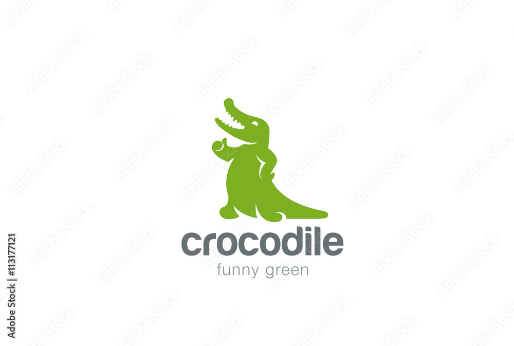 Fototapeta premium Crocodile Logo abstract design vector Alligator reptile icon
