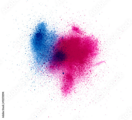 Abstract  watercolor palette of blue and Magenta  colors, mix color, background, a mixture of colors, stains with a spray of water colors, the author's work.