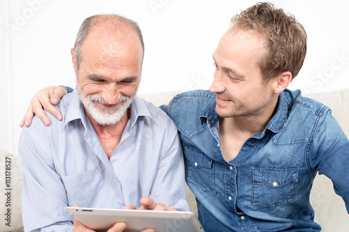 
Proud son with father
