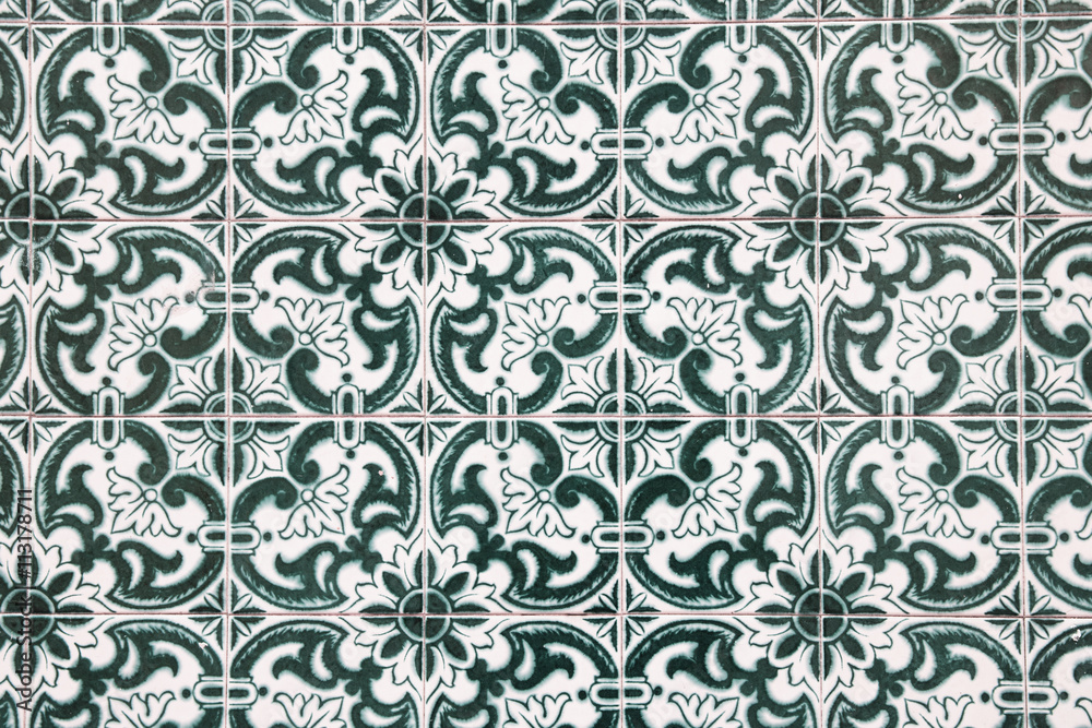 Vintage azulejos, traditional Portuguese tiles
