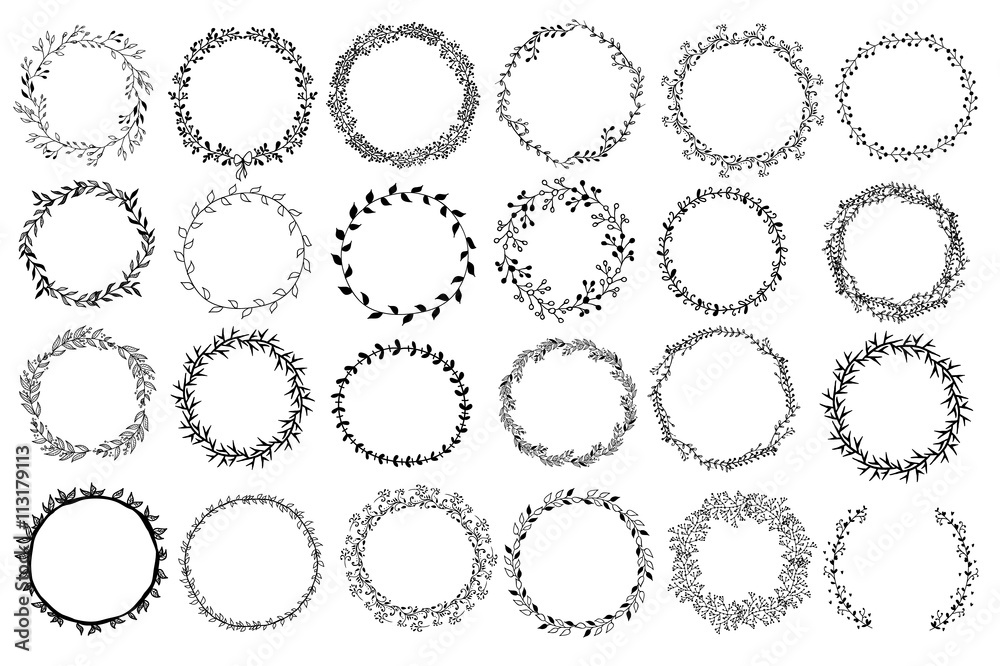 Hand Drawn Wreath set
Hand Drawn Wreath set