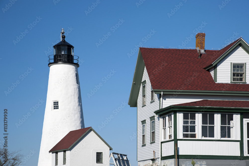 Reconstructed Baker's Isand Light is a Popular Attraction in Massachusetts