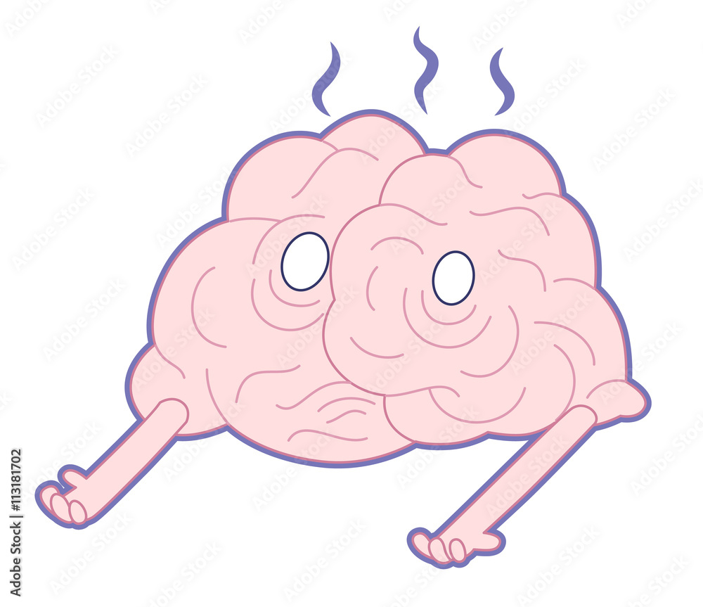 Am I alive, flat cartoon vector illustration - a damaged melting smoking brain lying on the floor. Part of a Brain collection. Am I alive, flat cartoon vector illustration - a damaged melting smoking brain lying on the floor. Part of a Brain collection.