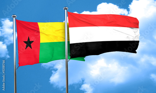 Free Download Guinea bissau flag with Yemen flag, 3D rendering - GFXLoad