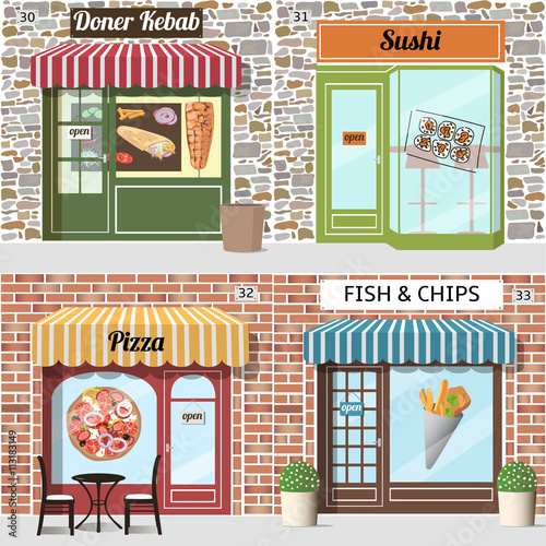 set fast food cafe