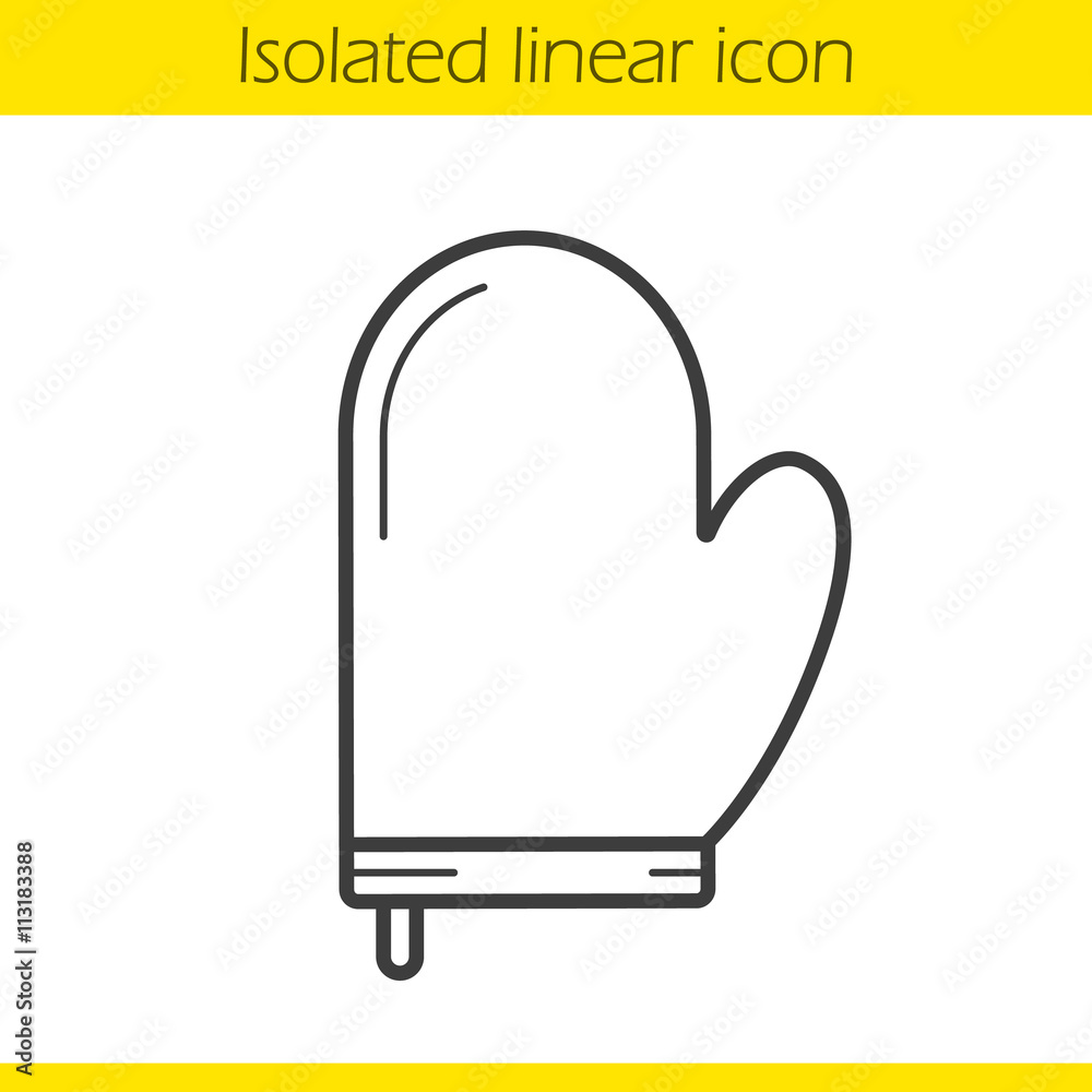 Oven mitt linear icon Oven mitt linear icon