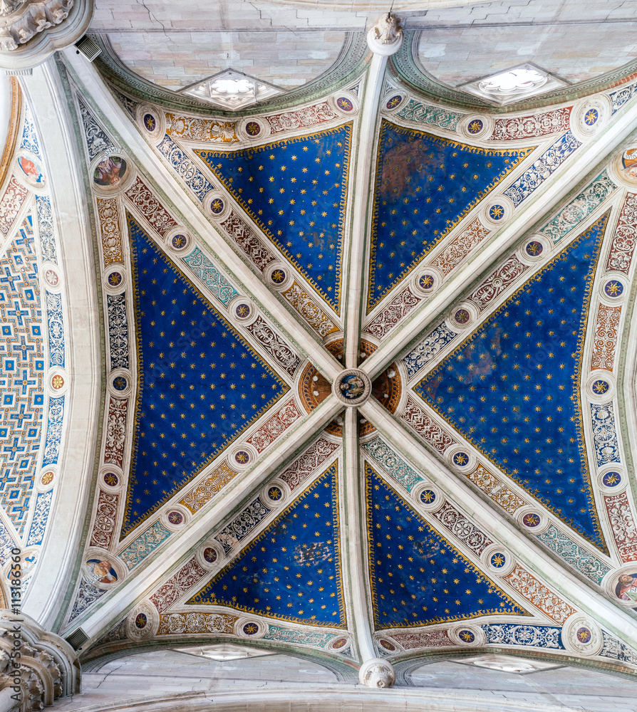 Ceiling of the Certosa di Pavia monastery, Italy