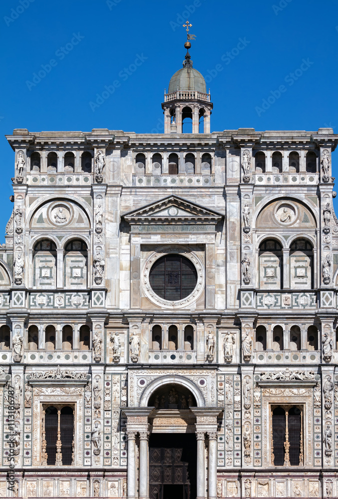 Facade of the Certosa di Pavia monastery, Italy