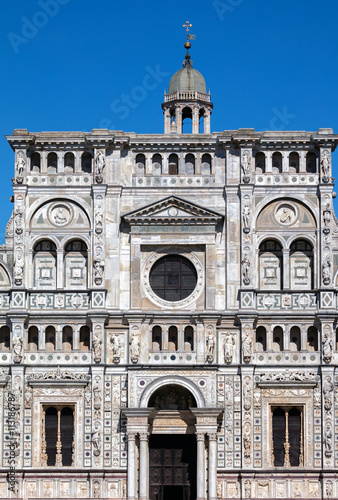 Facade of the Certosa di Pavia monastery, Italy