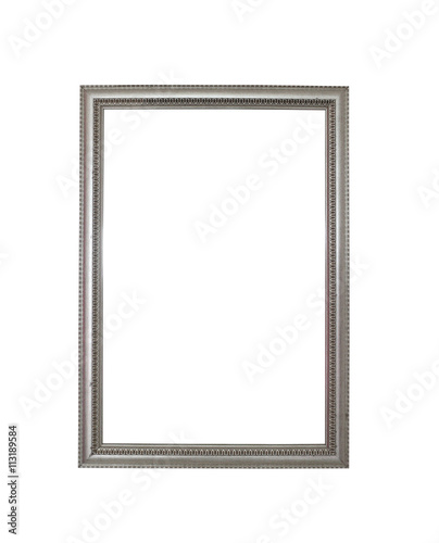 Vintage of old picture frame isolated on white background.