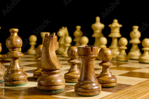 White and black chess pieces