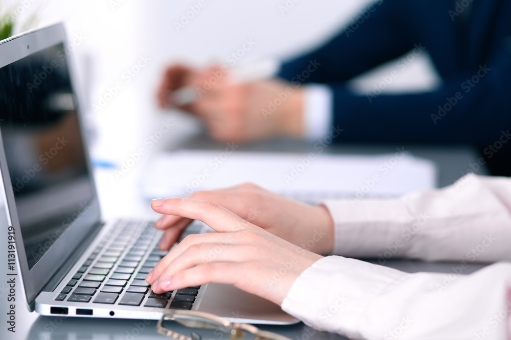 Group of business people working together in office Group of business people working together in office