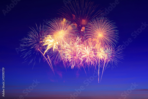 fireworks in sky twilight