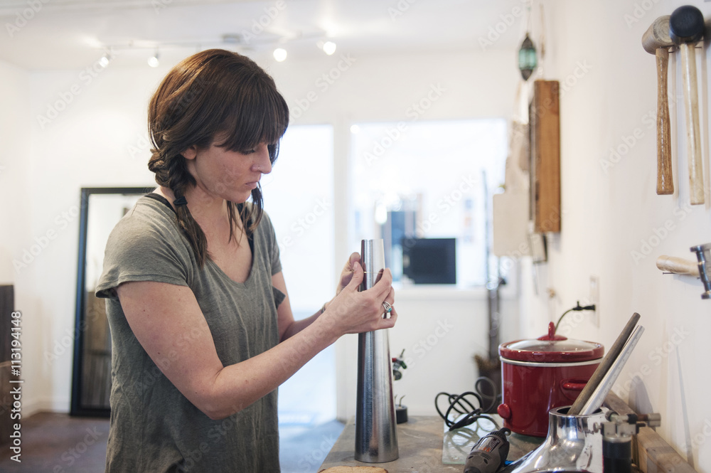 Woman working in workshop Woman working in workshop