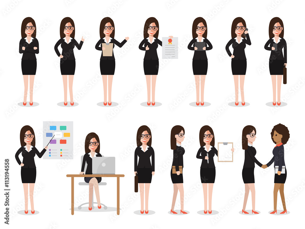 Fototapeta premium business woman characters
