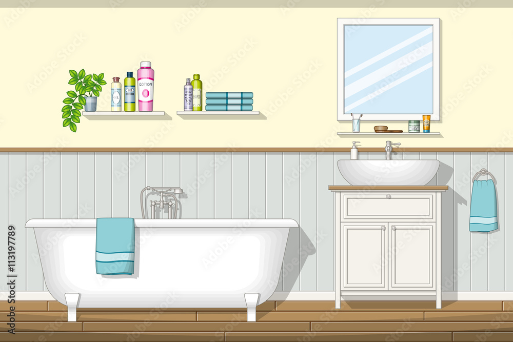 Illustration of a bathroom Illustration of a bathroom
