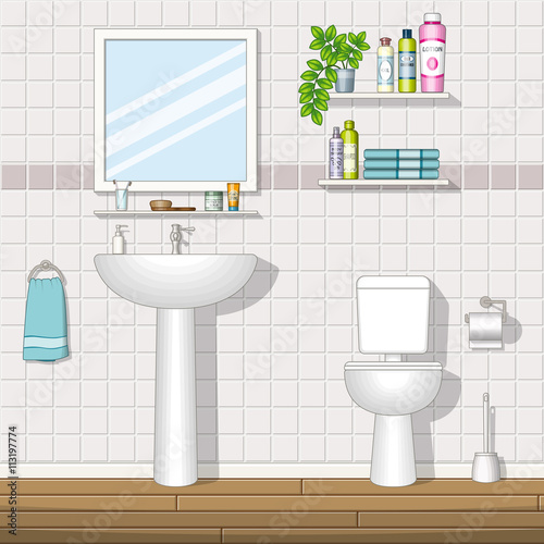Illustration of a bathroom