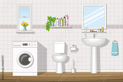 Illustration of a bathroom