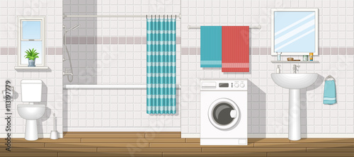 Illustration of a bathroom
