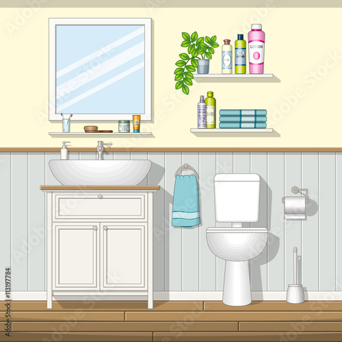 Illustration of a bathroom