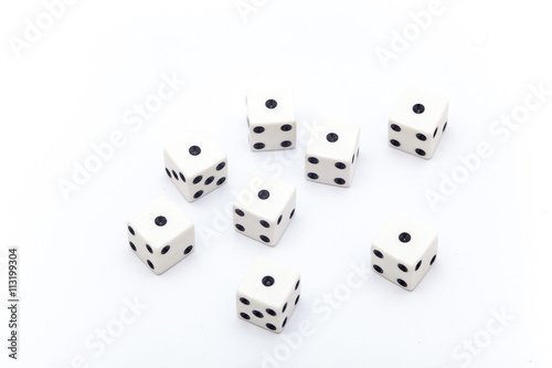 Dice on the white background  Dice isolation