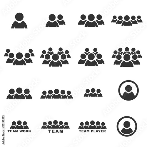 people icon  silhouette vector set