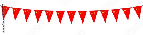 Banner. Garlands, pennants. Red. China 