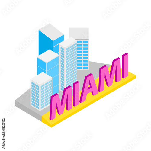 City of Miami icon, isometric 3d style
