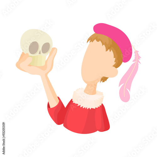 Hamlet actor icon in cartoon style